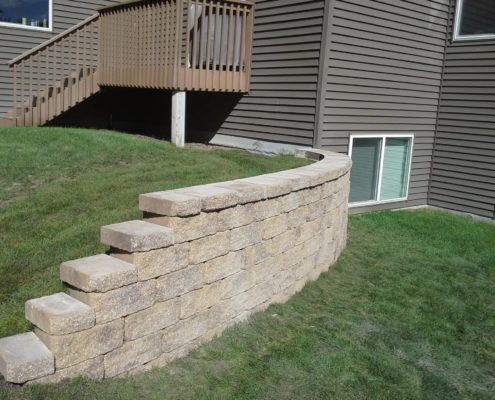 retaining wall built by buck landscaping