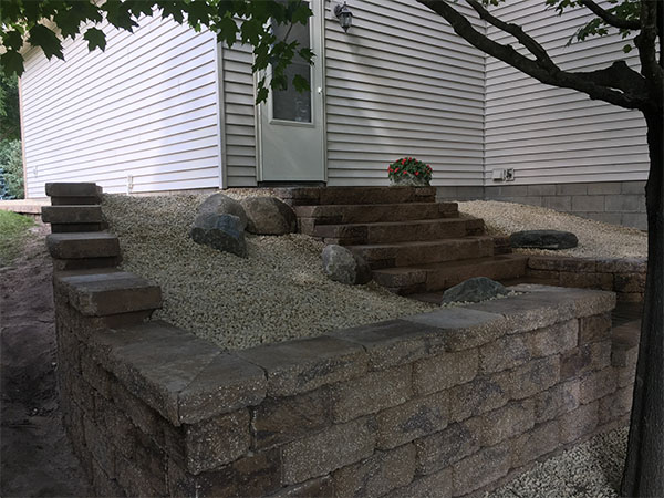 Square retaining wall project In Blaine, MN