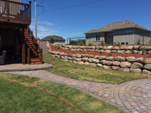 Paver walkway connecting home to fire pit