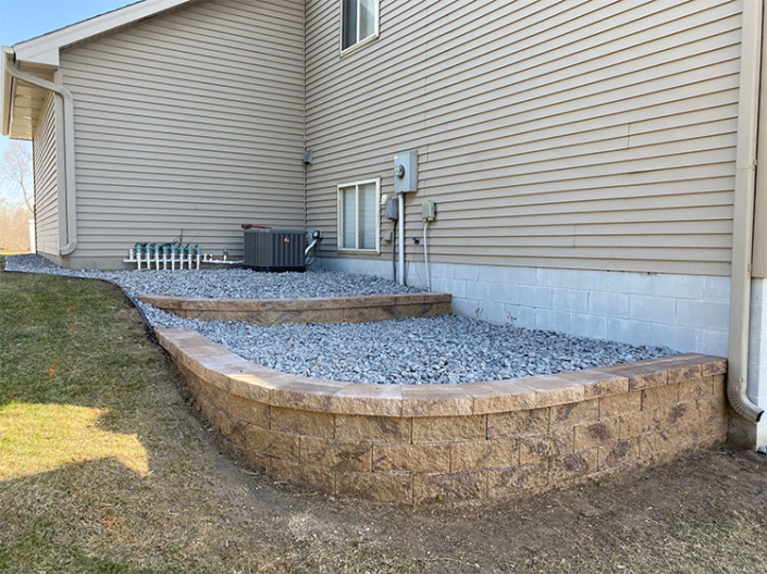 Landscaped Double Stone wall
